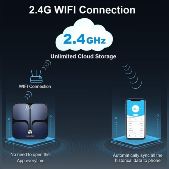 NIB Digital Scale - Wi-Fi Bluetooth Auto - Switch Smart Scale Digital Weight - Picture 4 of 6